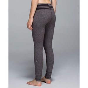 Lululemon Wunder Under Pant Giant Herringbone Black Heathered Black